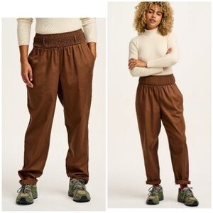Lucy & Yak Alexa Cotton smock elastic waist pants Cocoa Brown organic cotton M